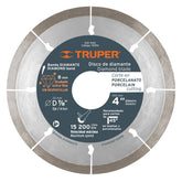 Disco e iamante 4'' x 1.3mm para porcelanato truper